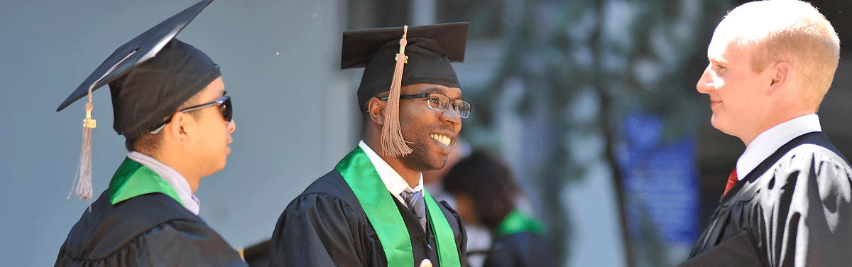 Commencement diploma presentation.